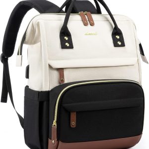 LOVEVOOK Laptop Backpack for Women, 15.6 Inch Work Business Backpacks Purse with USB Port, Large Capacity Nurse Bag College Bookbag for School, Waterproof Casual Daypack for Travel