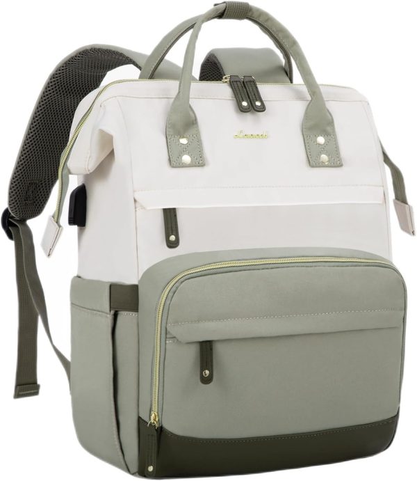 LOVEVOOK Laptop Backpack for Women, 15.6 Inch Work Business Backpacks Purse with USB Port, Large Capacity Nurse Bag College Bookbag for School, Waterproof Casual Daypack for Travel - Image 8
