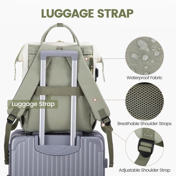 LOVEVOOK Laptop Backpack for Women, 15.6 Inch Work Business Backpacks Purse with USB Port, Large Capacity Nurse Bag College Bookbag for School, Waterproof Casual Daypack for Travel - Image 11