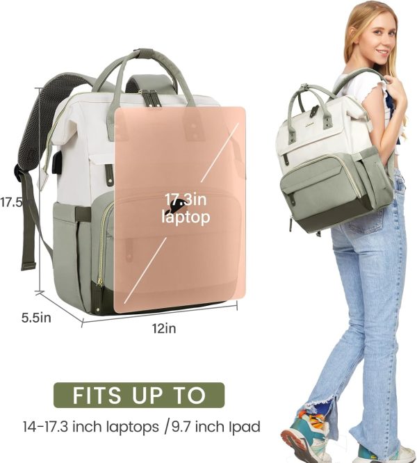 LOVEVOOK Laptop Backpack for Women, 15.6 Inch Work Business Backpacks Purse with USB Port, Large Capacity Nurse Bag College Bookbag for School, Waterproof Casual Daypack for Travel - Image 13