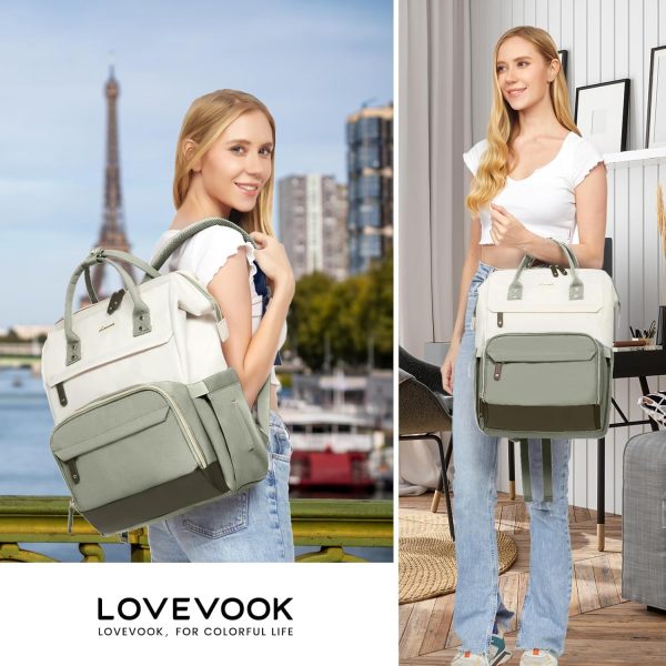LOVEVOOK Laptop Backpack for Women, 15.6 Inch Work Business Backpacks Purse with USB Port, Large Capacity Nurse Bag College Bookbag for School, Waterproof Casual Daypack for Travel - Image 14