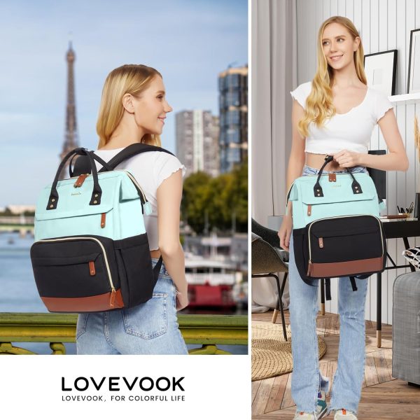 LOVEVOOK Laptop Backpack for Women, 15.6 Inch Work Business Backpacks Purse with USB Port, Large Capacity Nurse Bag College Bookbag for School, Waterproof Casual Daypack for Travel - Image 20