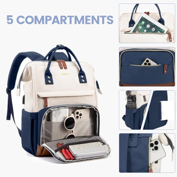 LOVEVOOK Laptop Backpack for Women, 15.6 Inch Work Business Backpacks Purse with USB Port, Large Capacity Nurse Bag College Bookbag for School, Waterproof Casual Daypack for Travel - Image 24