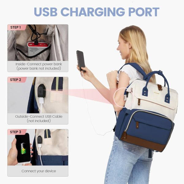 LOVEVOOK Laptop Backpack for Women, 15.6 Inch Work Business Backpacks Purse with USB Port, Large Capacity Nurse Bag College Bookbag for School, Waterproof Casual Daypack for Travel - Image 26