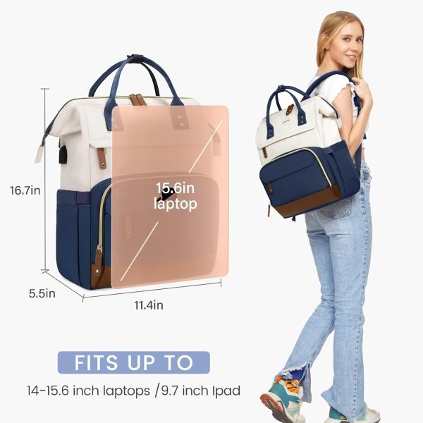 LOVEVOOK Laptop Backpack for Women, 15.6 Inch Work Business Backpacks Purse with USB Port, Large Capacity Nurse Bag College Bookbag for School, Waterproof Casual Daypack for Travel - Image 27
