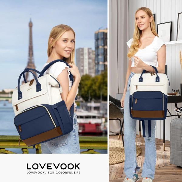 LOVEVOOK Laptop Backpack for Women, 15.6 Inch Work Business Backpacks Purse with USB Port, Large Capacity Nurse Bag College Bookbag for School, Waterproof Casual Daypack for Travel - Image 28