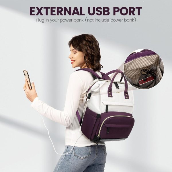 LOVEVOOK Laptop Backpack for Women, 15.6 Inch Work Business Backpacks Purse with USB Port, Large Capacity Nurse Bag College Bookbag for School, Waterproof Casual Daypack for Travel - Image 33