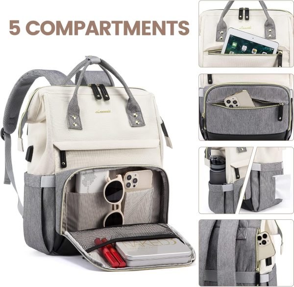 LOVEVOOK Laptop Backpack for Women, 15.6 Inch Work Business Backpacks Purse with USB Port, Large Capacity Nurse Bag College Bookbag for School, Waterproof Casual Daypack for Travel - Image 37