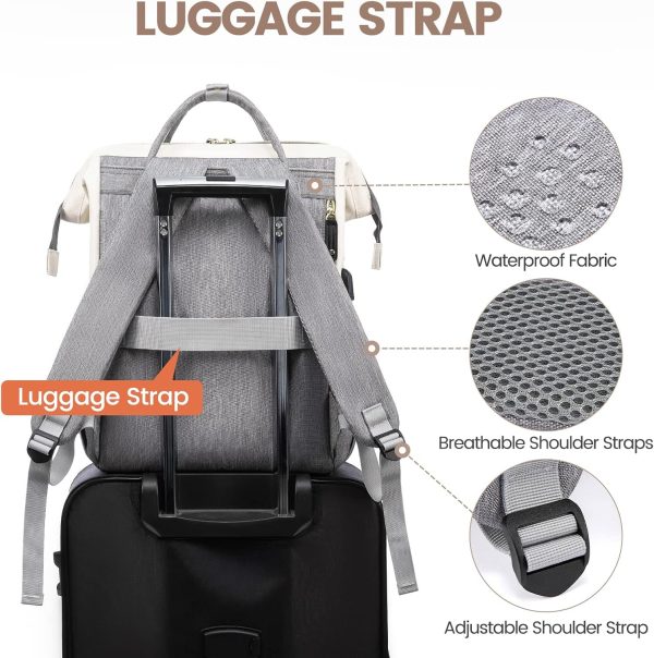 LOVEVOOK Laptop Backpack for Women, 15.6 Inch Work Business Backpacks Purse with USB Port, Large Capacity Nurse Bag College Bookbag for School, Waterproof Casual Daypack for Travel - Image 38