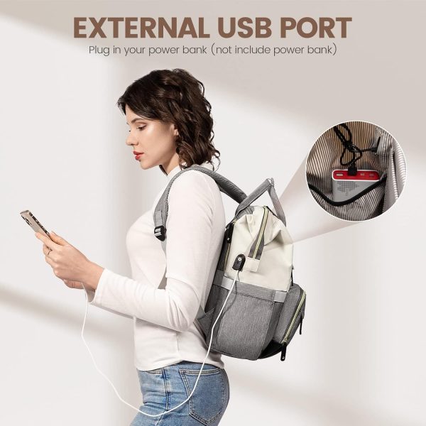 LOVEVOOK Laptop Backpack for Women, 15.6 Inch Work Business Backpacks Purse with USB Port, Large Capacity Nurse Bag College Bookbag for School, Waterproof Casual Daypack for Travel - Image 39