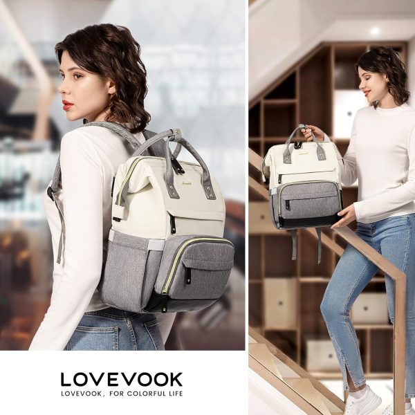LOVEVOOK Laptop Backpack for Women, 15.6 Inch Work Business Backpacks Purse with USB Port, Large Capacity Nurse Bag College Bookbag for School, Waterproof Casual Daypack for Travel - Image 40