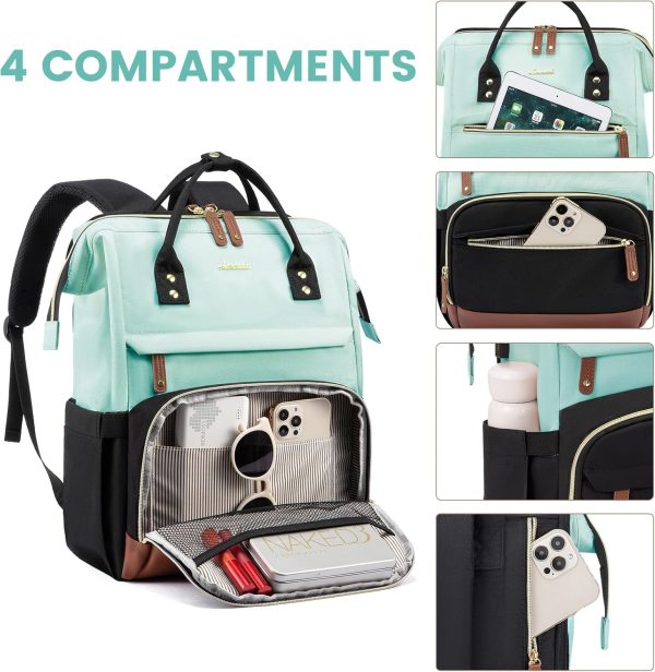 LOVEVOOK Laptop Backpack for Women, 15.6 Inch Work Business Backpacks Purse with USB Port, Large Capacity Nurse Bag College Bookbag for School, Waterproof Casual Daypack for Travel - Image 44