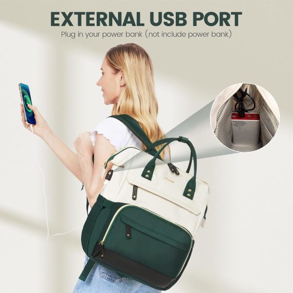 LOVEVOOK Laptop Backpack for Women, 15.6 Inch Work Business Backpacks Purse with USB Port, Large Capacity Nurse Bag College Bookbag for School, Waterproof Casual Daypack for Travel - Image 51