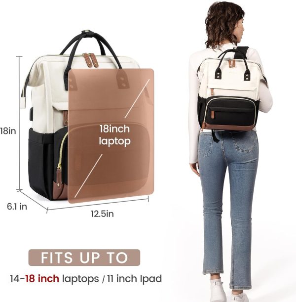 LOVEVOOK Laptop Backpack for Women, 15.6 Inch Work Business Backpacks Purse with USB Port, Large Capacity Nurse Bag College Bookbag for School, Waterproof Casual Daypack for Travel - Image 55