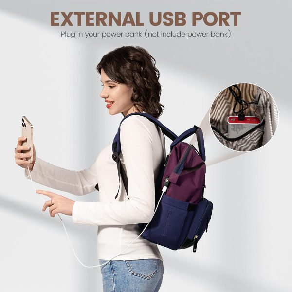 LOVEVOOK Laptop Backpack for Women, 15.6 Inch Work Business Backpacks Purse with USB Port, Large Capacity Nurse Bag College Bookbag for School, Waterproof Casual Daypack for Travel - Image 59