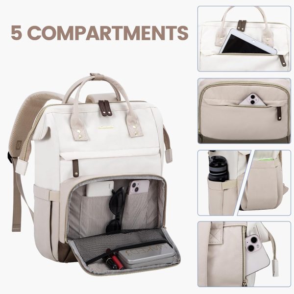 LOVEVOOK Laptop Backpack for Women, 15.6 Inch Work Business Backpacks Purse with USB Port, Large Capacity Nurse Bag College Bookbag for School, Waterproof Casual Daypack for Travel - Image 64