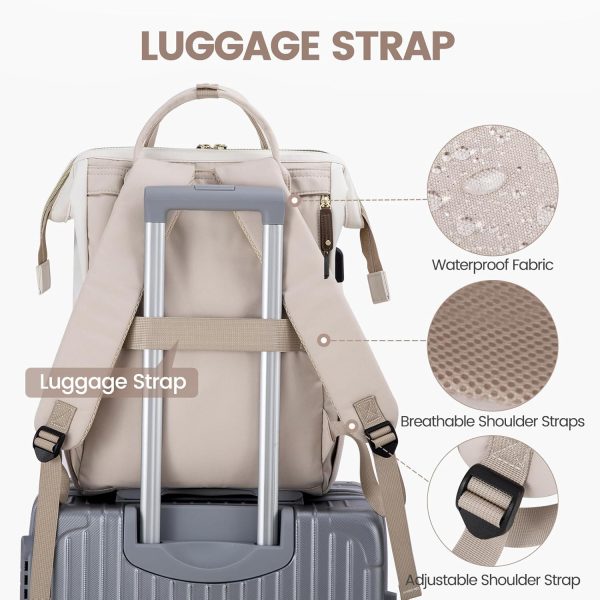 LOVEVOOK Laptop Backpack for Women, 15.6 Inch Work Business Backpacks Purse with USB Port, Large Capacity Nurse Bag College Bookbag for School, Waterproof Casual Daypack for Travel - Image 65