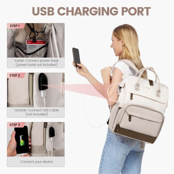 LOVEVOOK Laptop Backpack for Women, 15.6 Inch Work Business Backpacks Purse with USB Port, Large Capacity Nurse Bag College Bookbag for School, Waterproof Casual Daypack for Travel - Image 66