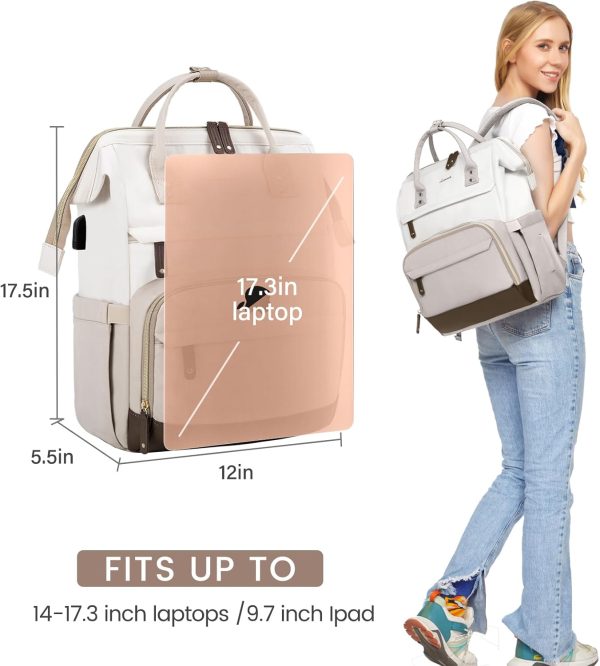 LOVEVOOK Laptop Backpack for Women, 15.6 Inch Work Business Backpacks Purse with USB Port, Large Capacity Nurse Bag College Bookbag for School, Waterproof Casual Daypack for Travel - Image 67