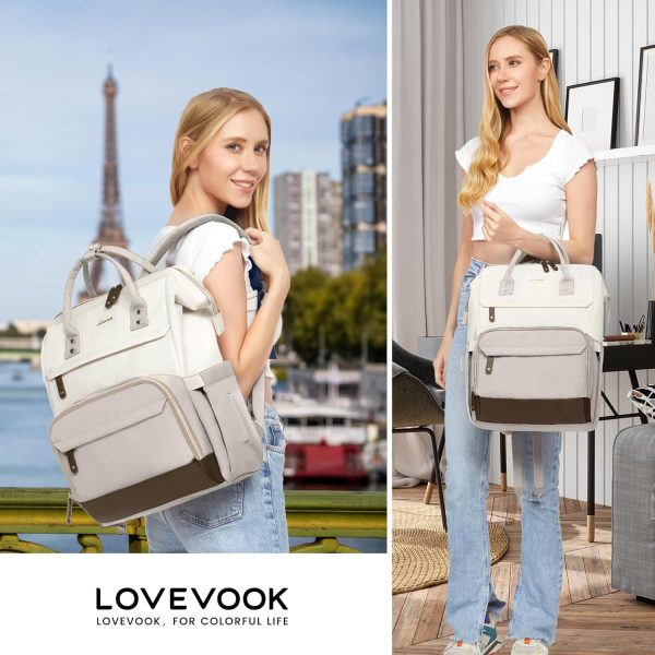LOVEVOOK Laptop Backpack for Women, 15.6 Inch Work Business Backpacks Purse with USB Port, Large Capacity Nurse Bag College Bookbag for School, Waterproof Casual Daypack for Travel - Image 68