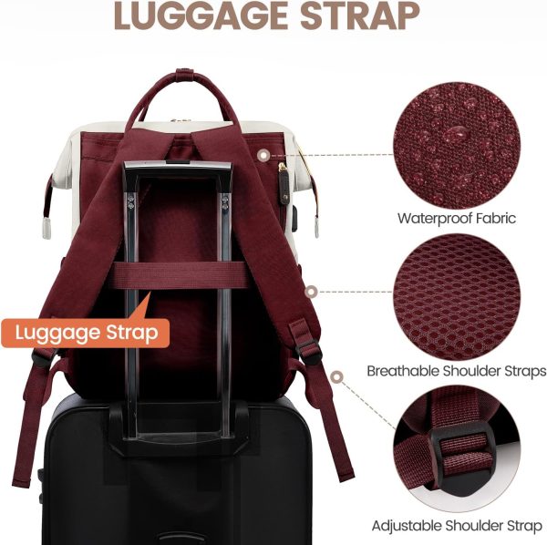 LOVEVOOK Laptop Backpack for Women, 15.6 Inch Work Business Backpacks Purse with USB Port, Large Capacity Nurse Bag College Bookbag for School, Waterproof Casual Daypack for Travel - Image 72
