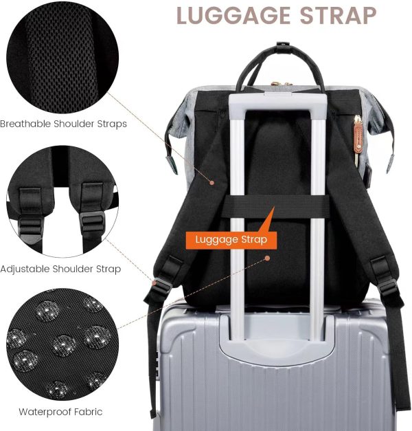 LOVEVOOK Laptop Backpack for Women, 15.6 Inch Work Business Backpacks Purse with USB Port, Large Capacity Nurse Bag College Bookbag for School, Waterproof Casual Daypack for Travel - Image 83