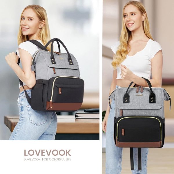LOVEVOOK Laptop Backpack for Women, 15.6 Inch Work Business Backpacks Purse with USB Port, Large Capacity Nurse Bag College Bookbag for School, Waterproof Casual Daypack for Travel - Image 85