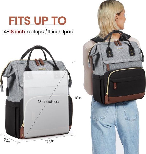 LOVEVOOK Laptop Backpack for Women, 15.6 Inch Work Business Backpacks Purse with USB Port, Large Capacity Nurse Bag College Bookbag for School, Waterproof Casual Daypack for Travel - Image 89