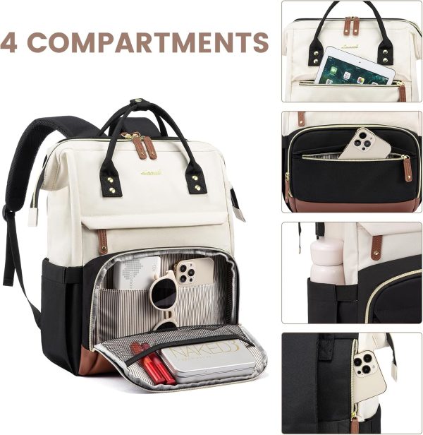 LOVEVOOK Laptop Backpack for Women, 15.6 Inch Work Business Backpacks Purse with USB Port, Large Capacity Nurse Bag College Bookbag for School, Waterproof Casual Daypack for Travel - Image 92