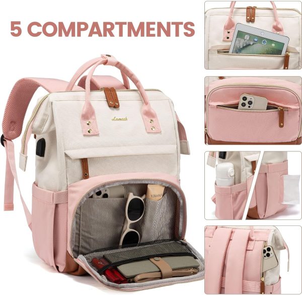 LOVEVOOK Laptop Backpack for Women, 15.6 Inch Work Business Backpacks Purse with USB Port, Large Capacity Nurse Bag College Bookbag for School, Waterproof Casual Daypack for Travel - Image 95