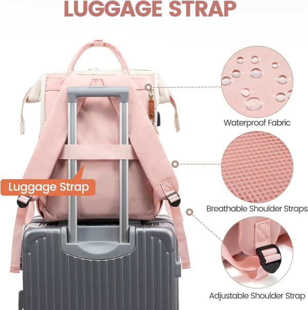 LOVEVOOK Laptop Backpack for Women, 15.6 Inch Work Business Backpacks Purse with USB Port, Large Capacity Nurse Bag College Bookbag for School, Waterproof Casual Daypack for Travel - Image 96