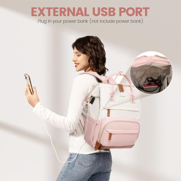LOVEVOOK Laptop Backpack for Women, 15.6 Inch Work Business Backpacks Purse with USB Port, Large Capacity Nurse Bag College Bookbag for School, Waterproof Casual Daypack for Travel - Image 97