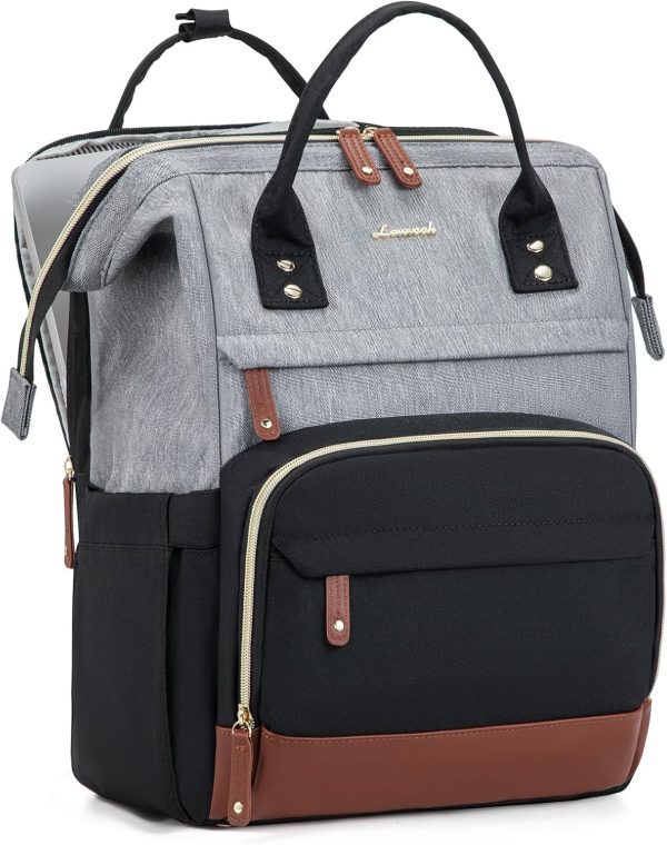 LOVEVOOK Laptop Backpack for Women, 15.6 Inch Work Business Backpacks Purse with USB Port, Large Capacity Nurse Bag College Bookbag for School, Waterproof Casual Daypack for Travel - Image 100