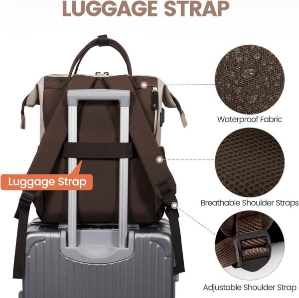 LOVEVOOK Laptop Backpack for Women, 15.6 Inch Work Business Backpacks Purse with USB Port, Large Capacity Nurse Bag College Bookbag for School, Waterproof Casual Daypack for Travel - Image 107