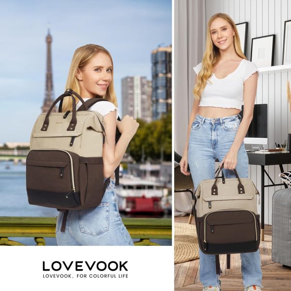 LOVEVOOK Laptop Backpack for Women, 15.6 Inch Work Business Backpacks Purse with USB Port, Large Capacity Nurse Bag College Bookbag for School, Waterproof Casual Daypack for Travel - Image 110
