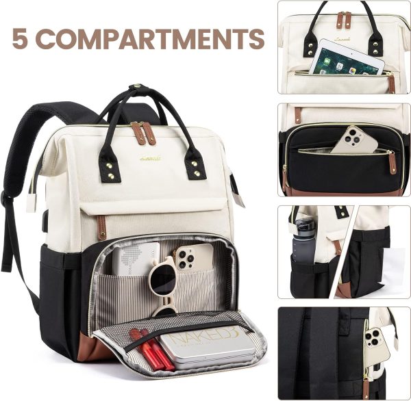 LOVEVOOK Laptop Backpack for Women, 15.6 Inch Work Business Backpacks Purse with USB Port, Large Capacity Nurse Bag College Bookbag for School, Waterproof Casual Daypack for Travel - Image 111