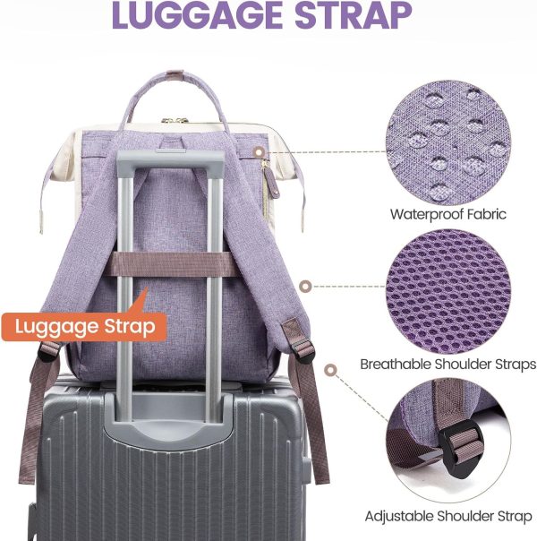 LOVEVOOK Laptop Backpack for Women, 15.6 Inch Work Business Backpacks Purse with USB Port, Large Capacity Nurse Bag College Bookbag for School, Waterproof Casual Daypack for Travel - Image 116