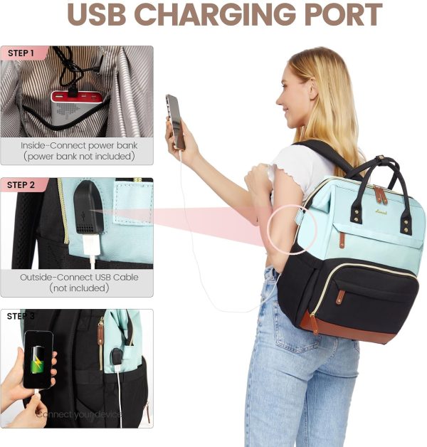 LOVEVOOK Laptop Backpack for Women, 15.6 Inch Work Business Backpacks Purse with USB Port, Large Capacity Nurse Bag College Bookbag for School, Waterproof Casual Daypack for Travel - Image 119