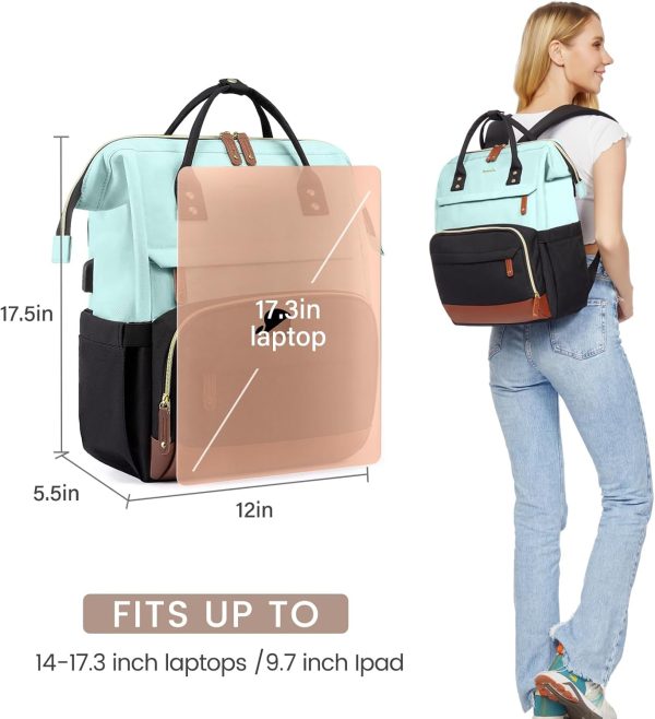 LOVEVOOK Laptop Backpack for Women, 15.6 Inch Work Business Backpacks Purse with USB Port, Large Capacity Nurse Bag College Bookbag for School, Waterproof Casual Daypack for Travel - Image 120