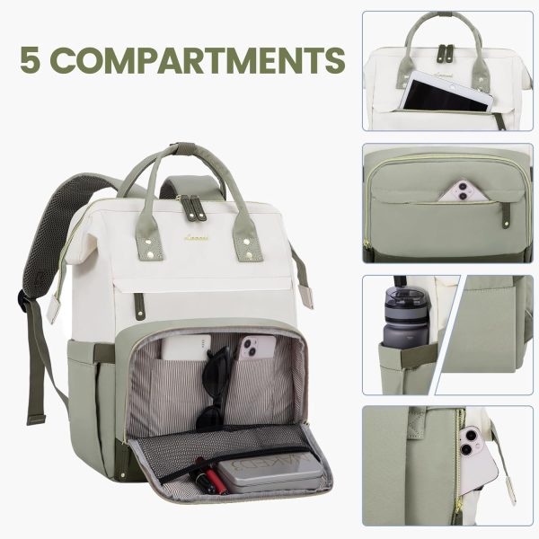 LOVEVOOK Laptop Backpack for Women, 15.6 Inch Work Business Backpacks Purse with USB Port, Large Capacity Nurse Bag College Bookbag for School, Waterproof Casual Daypack for Travel - Image 123