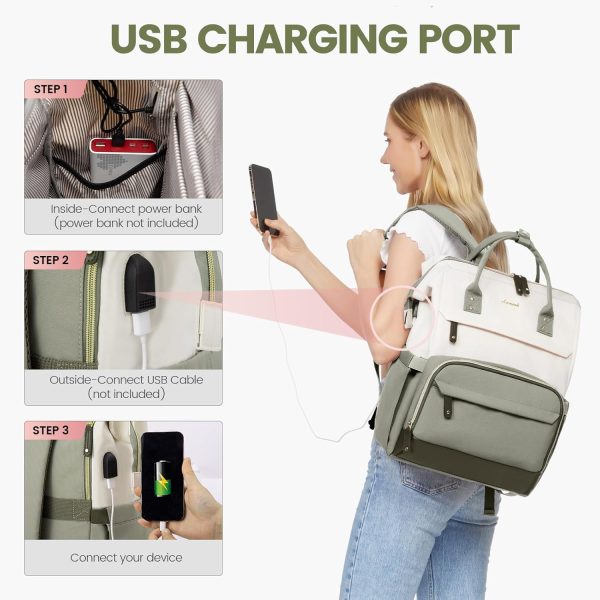 LOVEVOOK Laptop Backpack for Women, 15.6 Inch Work Business Backpacks Purse with USB Port, Large Capacity Nurse Bag College Bookbag for School, Waterproof Casual Daypack for Travel - Image 125