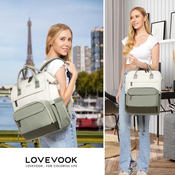 LOVEVOOK Laptop Backpack for Women, 15.6 Inch Work Business Backpacks Purse with USB Port, Large Capacity Nurse Bag College Bookbag for School, Waterproof Casual Daypack for Travel - Image 127