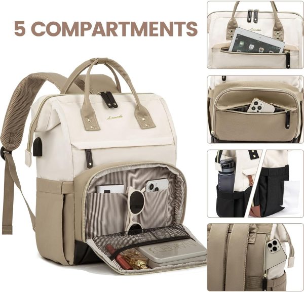 LOVEVOOK Laptop Backpack for Women, 15.6 Inch Work Business Backpacks Purse with USB Port, Large Capacity Nurse Bag College Bookbag for School, Waterproof Casual Daypack for Travel - Image 130