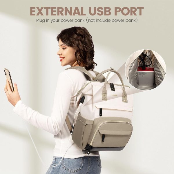 LOVEVOOK Laptop Backpack for Women, 15.6 Inch Work Business Backpacks Purse with USB Port, Large Capacity Nurse Bag College Bookbag for School, Waterproof Casual Daypack for Travel - Image 132