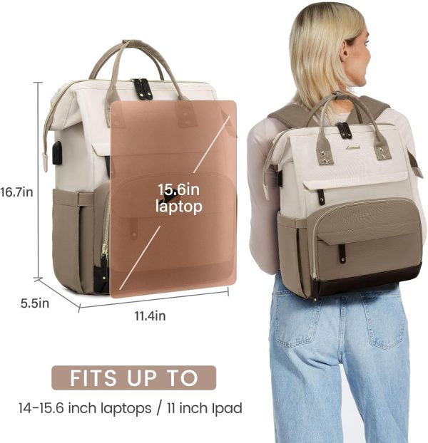 LOVEVOOK Laptop Backpack for Women, 15.6 Inch Work Business Backpacks Purse with USB Port, Large Capacity Nurse Bag College Bookbag for School, Waterproof Casual Daypack for Travel - Image 133
