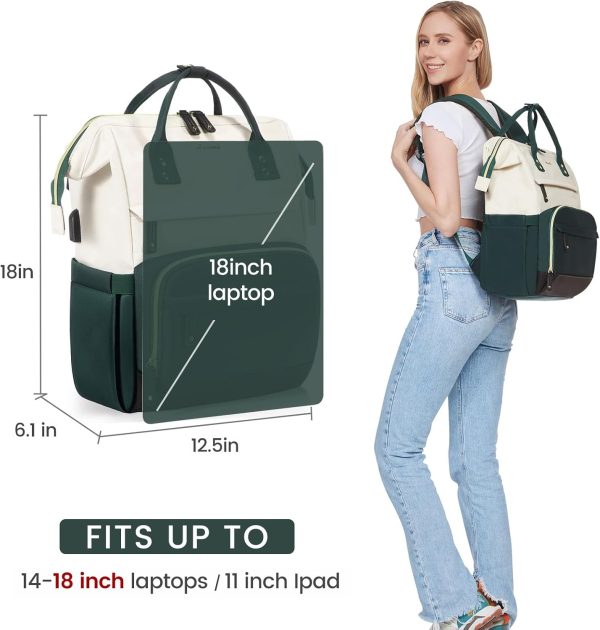 LOVEVOOK Laptop Backpack for Women, 15.6 Inch Work Business Backpacks Purse with USB Port, Large Capacity Nurse Bag College Bookbag for School, Waterproof Casual Daypack for Travel - Image 138