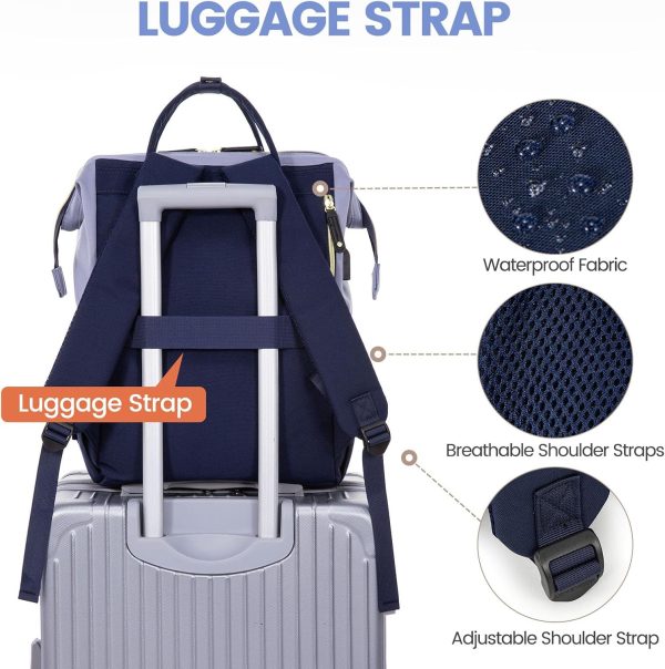 LOVEVOOK Laptop Backpack for Women, 15.6 Inch Work Business Backpacks Purse with USB Port, Large Capacity Nurse Bag College Bookbag for School, Waterproof Casual Daypack for Travel - Image 143
