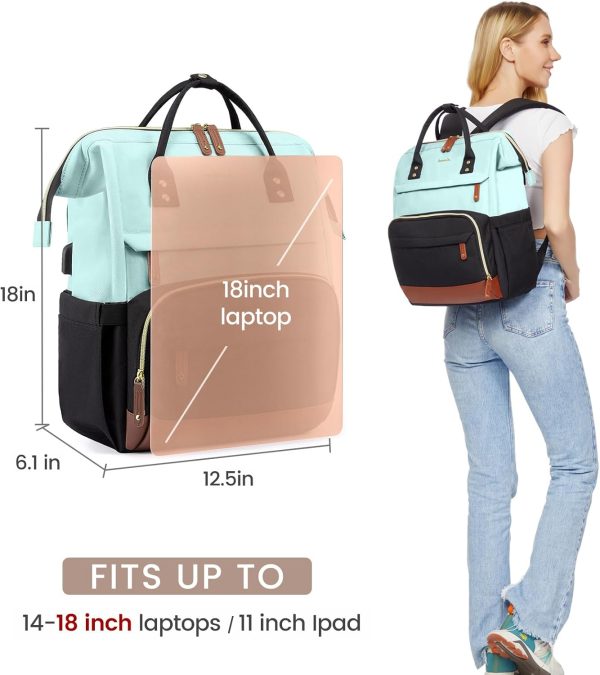 LOVEVOOK Laptop Backpack for Women, 15.6 Inch Work Business Backpacks Purse with USB Port, Large Capacity Nurse Bag College Bookbag for School, Waterproof Casual Daypack for Travel - Image 146