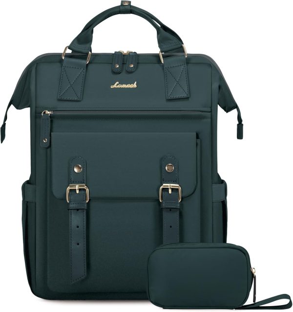 LOVEVOOK Laptop Backpack for Women Work Travel Backpack Purse, Commuter Business Computer Bag Teacher Nurse Bags, College School Backpack Student Bookbag with Multi-Pockets, 15.6 Inch, Black-brown - Image 33