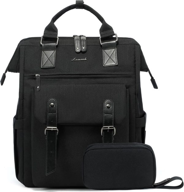 LOVEVOOK Laptop Backpack for Women Work Travel Backpack Purse, Commuter Business Computer Bag Teacher Nurse Bags, College School Backpack Student Bookbag with Multi-Pockets, 15.6 Inch, Black-brown - Image 151